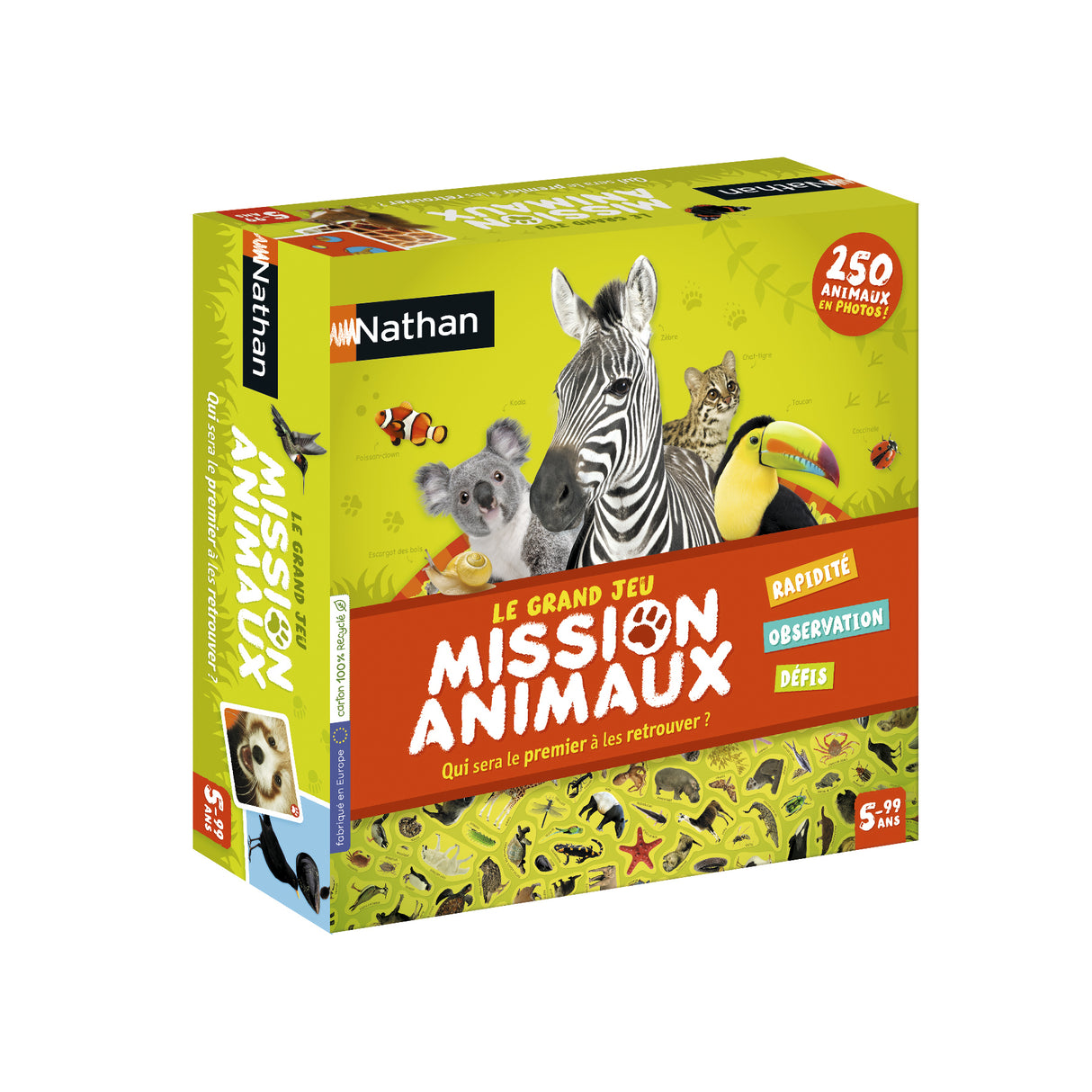 Jeu de Société - NATHAN - Mission Animaux - Observation et Rapidité - 250 Photos Réelles
