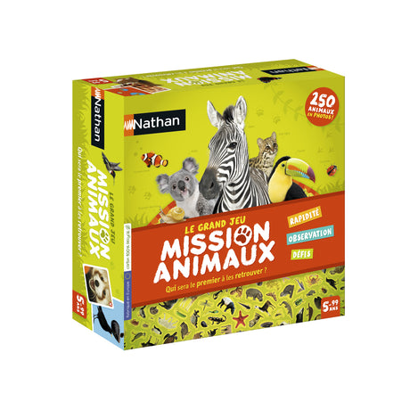 Jeu de Société - NATHAN - Mission Animaux - Observation et Rapidité - 250 Photos Réelles