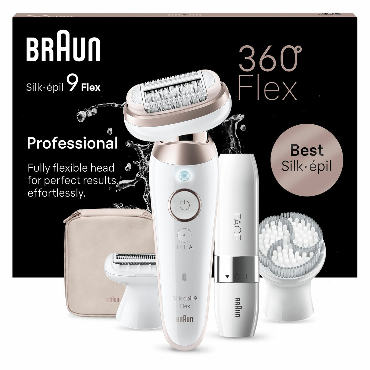 Épilateur électrique - BRAUN - SILK EPIL 9 Flex - 2 vitesses - Sans fil - 50 min