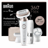 Épilateur électrique - BRAUN - SILK EPIL 9 Flex - 2 vitesses - Sans fil - 50 min