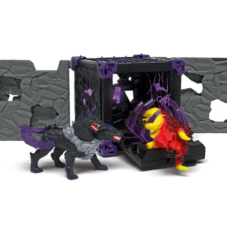 BattleCave Arena: Lave vs Ténebres, arene de combat pour figurines Eldrador, SCHLEICH 42673 Eldrador Creatures, des 7 ans