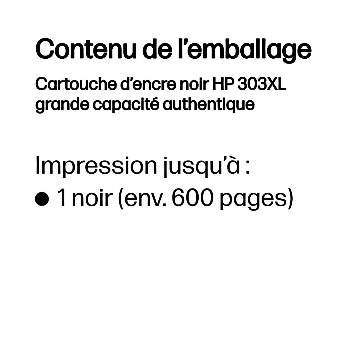 Cartouche d'encre HP 303 XL (Noir)