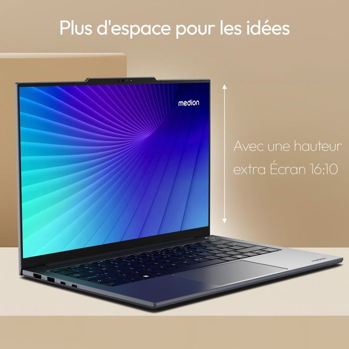 PC Portable MEDION Signium 14 S1 | Sans Windows - 14 2,8K OLED 120Hz - Intel Core 5-120U - RAM 16Go - Stockage 512 Go SSD - AZERTY