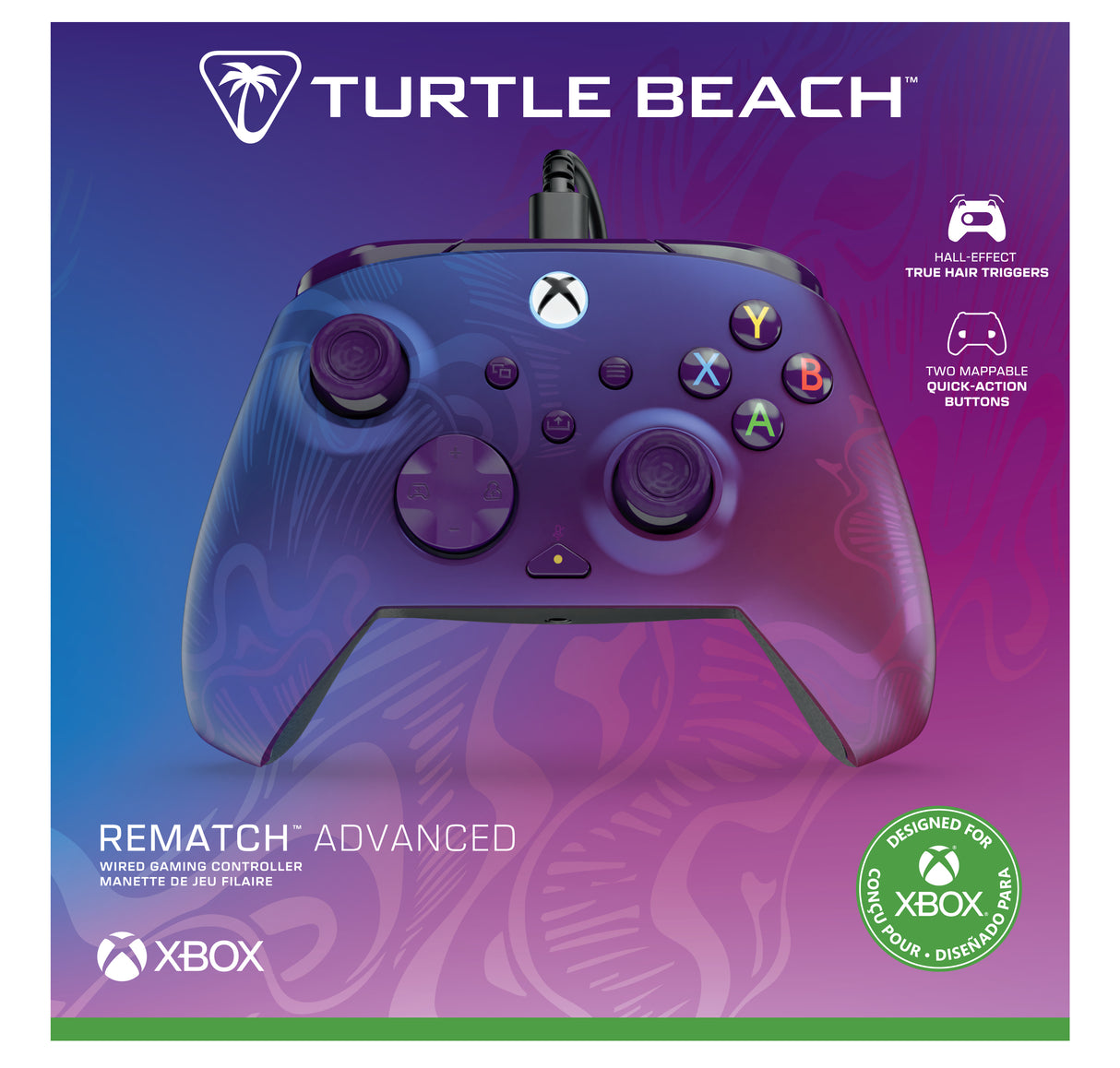Manette de jeu - Xbox - Rematch Advanced - Filaire - Purple Fade - Compatible PC - Turtle Beach
