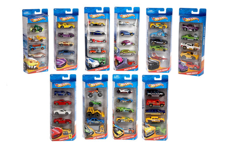 Coffret de 5 voitures Hot Wheels - Modele aléatoire - 400+ modeles - 15 thématiques 1806