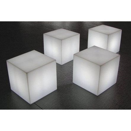 Cube lumineux tabouret filaire pour extÈrieur LED - LUMISKY - Carry W40 - Blanc - 10W - Hauteur 40cm