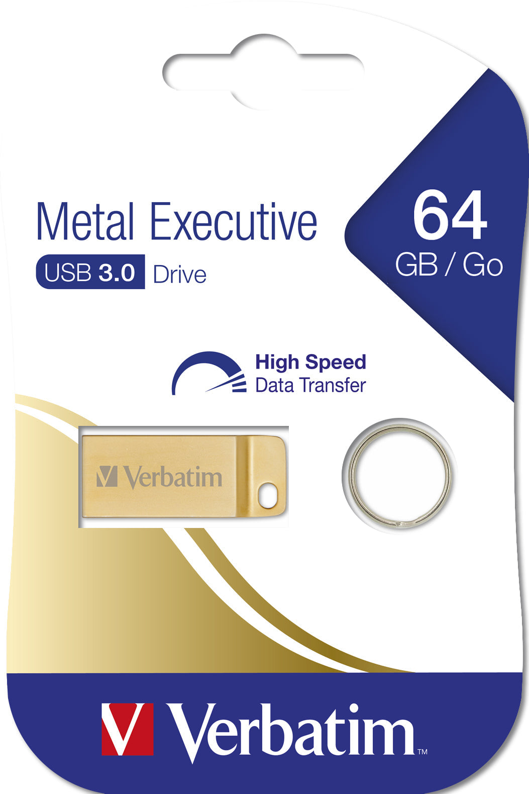 ClïÂ¿Â½ USB 3.2 Verbatim Executive MïÂ¿Â½tal - 64Go (Or)