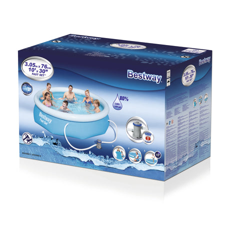 Kit Piscine hors sol autoportante BESTWAY - Marine Fast - 305 x 76 cm - Ronde (Livrée avec une pompe de filtration)