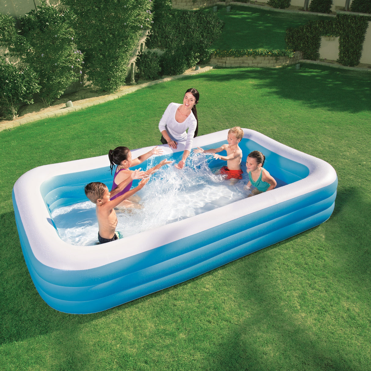 Piscine gonflable de luxe - BESTWAY - Enfant et famille - Bleu - 3 boudins - 305x183x56 cm