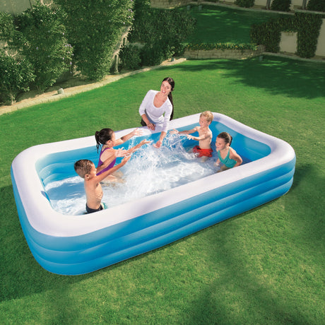 Piscine gonflable de luxe - BESTWAY - Enfant et famille - Bleu - 3 boudins - 305x183x56 cm