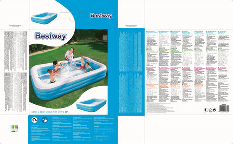 Piscine gonflable de luxe - BESTWAY - Enfant et famille - Bleu - 3 boudins - 305x183x56 cm
