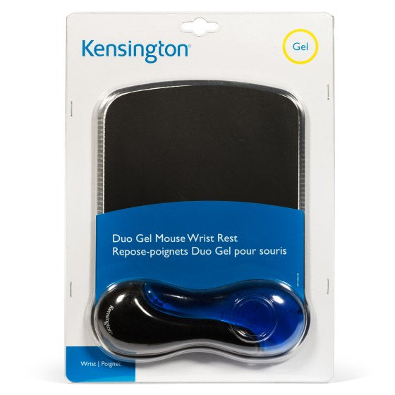 Kensington, Tapis de souris avec repose-poignet, Duo gel, Noir et bleu