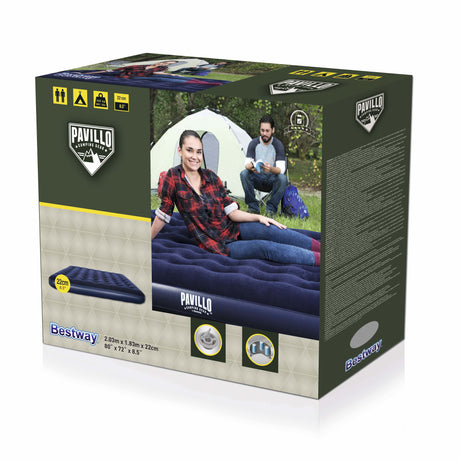 Matelas gonflable camping - BESTWAY - 67004 - 2 places - 2,03 m x 1,83 m x 22 cm