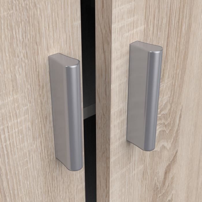 Armoire multi usages - Armoire auxiliaire a 2 portes, Range chaussures - L55xP36xH108cm - Décor chene -DEMEYERE