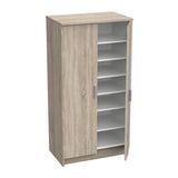 ARMOIRE a USAGES MULTIPLES CORONA - Armoire auxiliaire a 2 portes, Range-chaussures moderne, cm 55x36h108, Chene