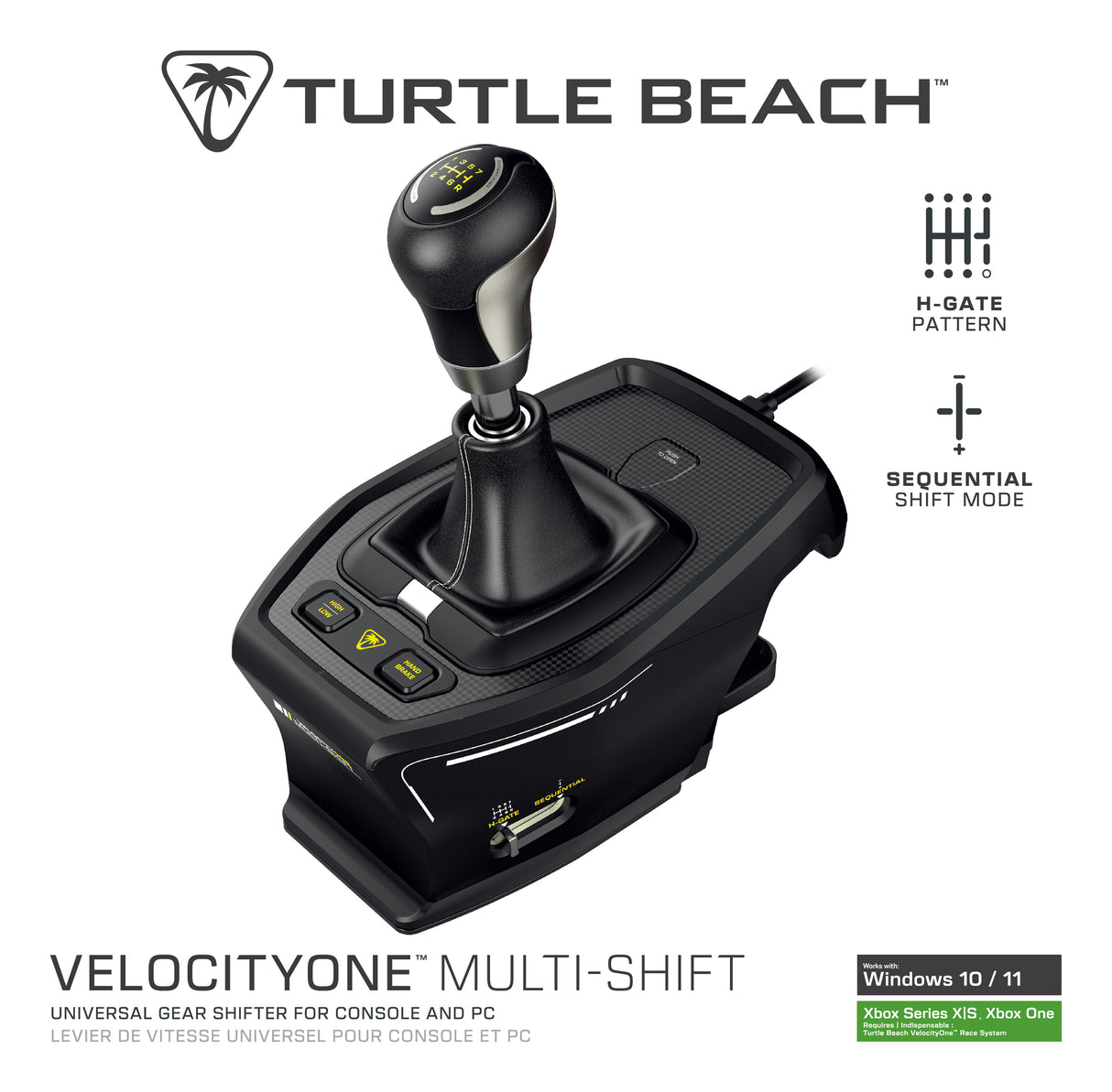 Levier de vitesse et frein a main universel - TURTLE BEACH - TBS-0001-05 - VelocityOne™ Multi-Shift - Noir
