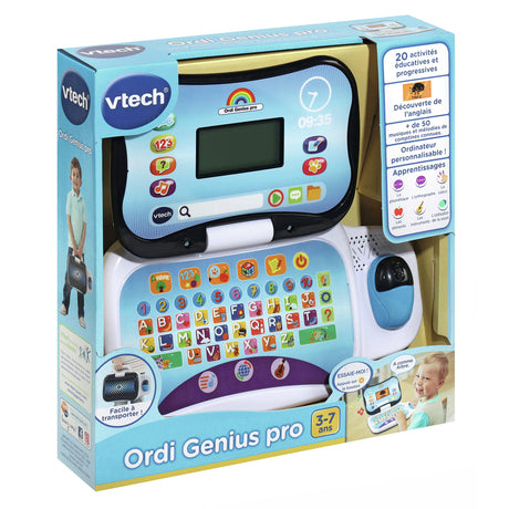 Ordinateur éducatif VTECH ORDI GENIUS PRO NOIR pour enfants de 3 a 7 ans avec souris et 20 activités incluses