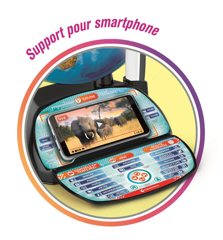 CLEMENTONI - Exploraglobe - Voyage en temps réel - 3 modes de jeu et 28 activités - Stylo Bluetooth