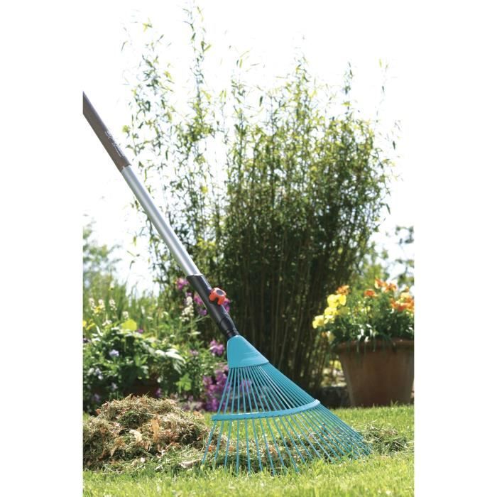 GARDENA Râteau a gazon 50cm Combisystem - Fil de fer solide - 22 dents  Ratissage petite surface herbe  Garantie 25 ans