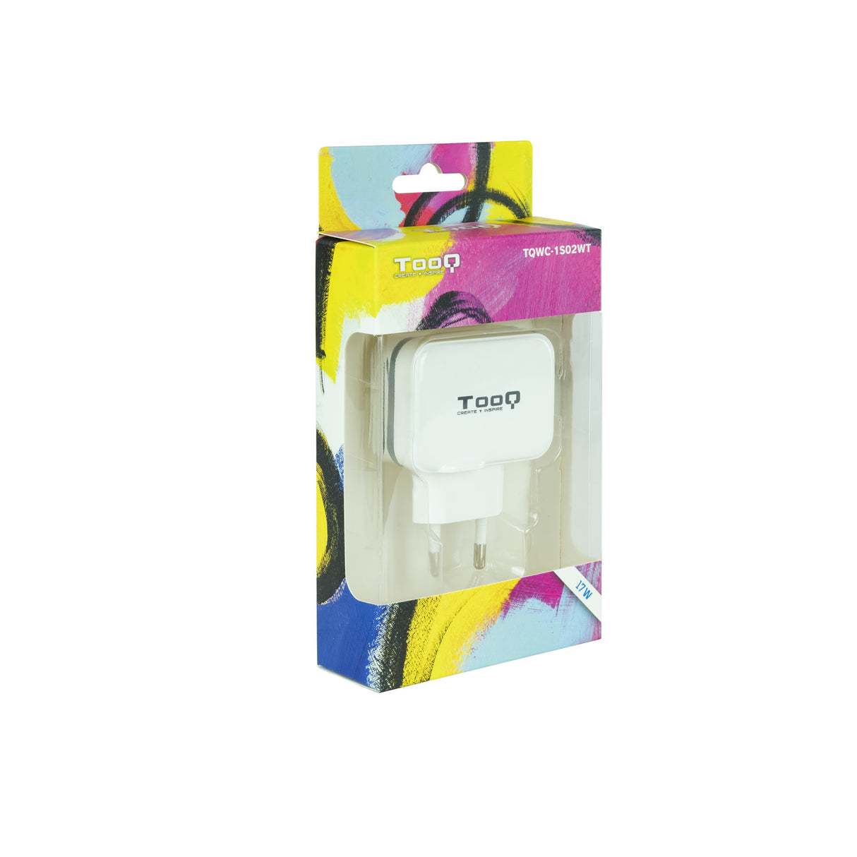 Chargeur secteur TooQ 2 port USB-A 17W (Blanc)