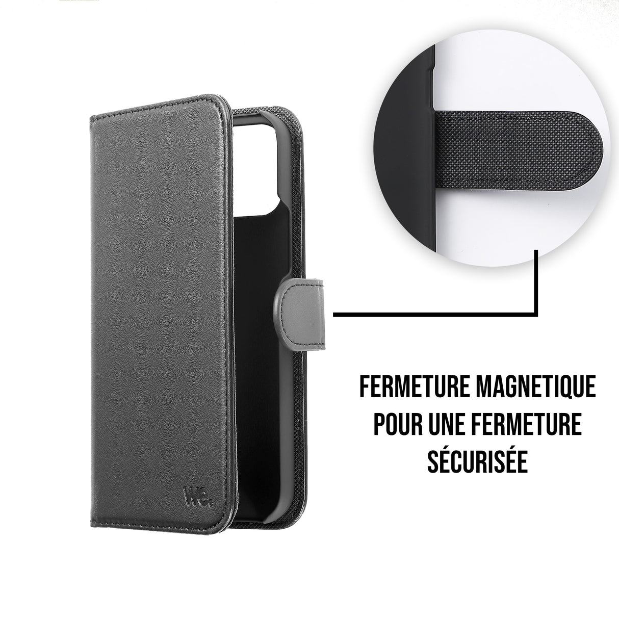 WE Etui folio MAGNETIQUE APPLE IPHONE XR Noir