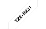 Ruban BROTHER - TZER231 - Noir sur Blanc 12mm - Qt 1