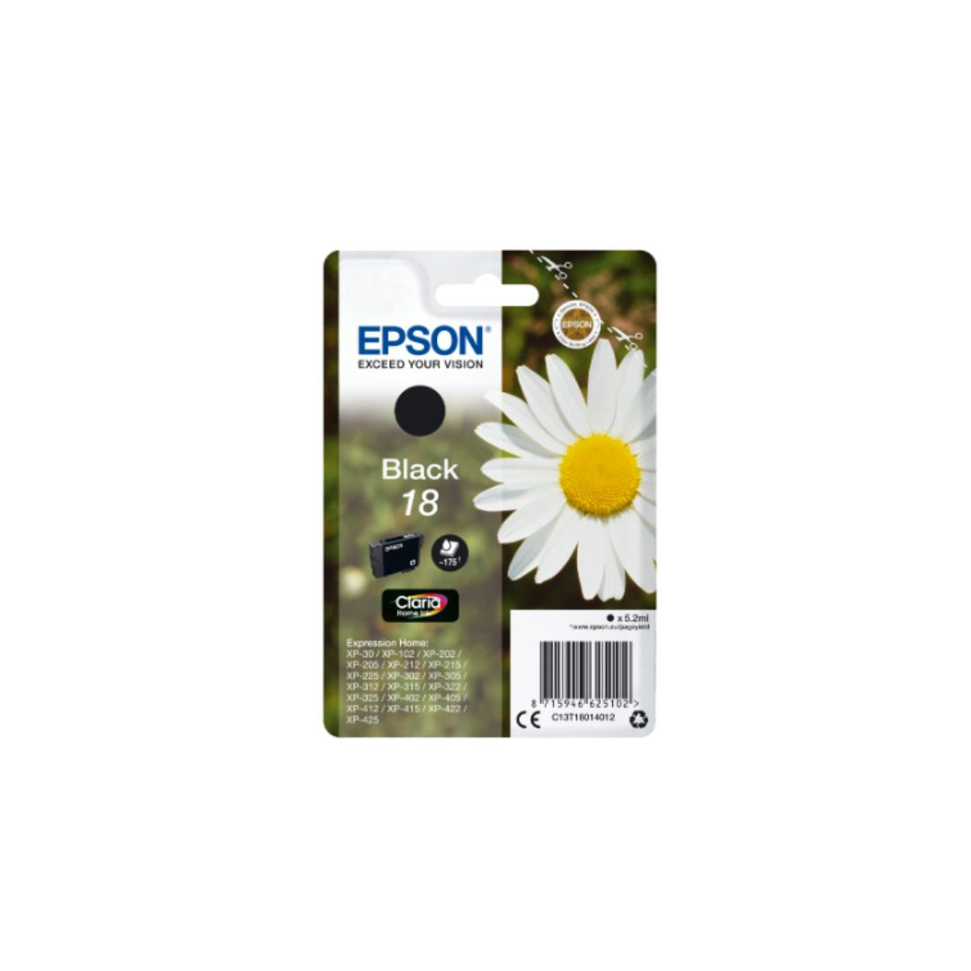 EPSON Cartouche P querette 18 Encre Claria Home Noir 5,2ml Alarme