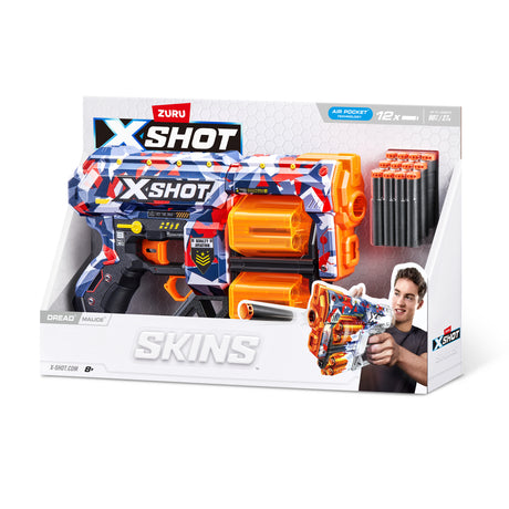 Lanceur de fléchettes - ZURU - X-SHOT Dread - Canons rotatifs doubles - 7 designs - Portée 27 m