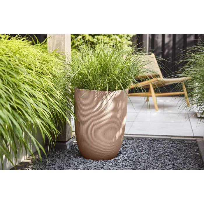 Pot de fleur haut - ELHO - Sereh Haut 40 - 50 L - Ř 39 x H 53 cm - Marron - Balcon/intérieur/extérieur