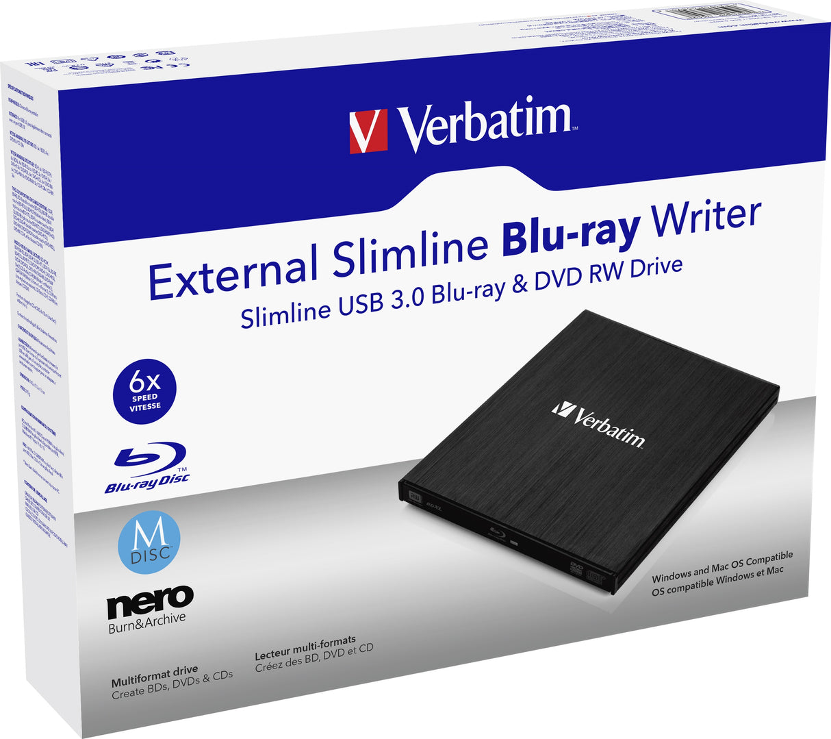 Graveur Blu-Ray externe Verbatim Slimline (Noir)