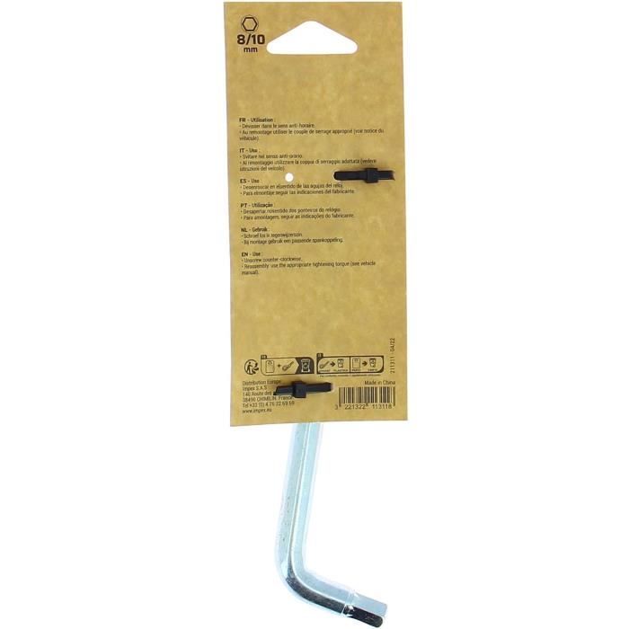 Clé de vidange hexagonale - PRECISION STEEL - 8-10 mm
