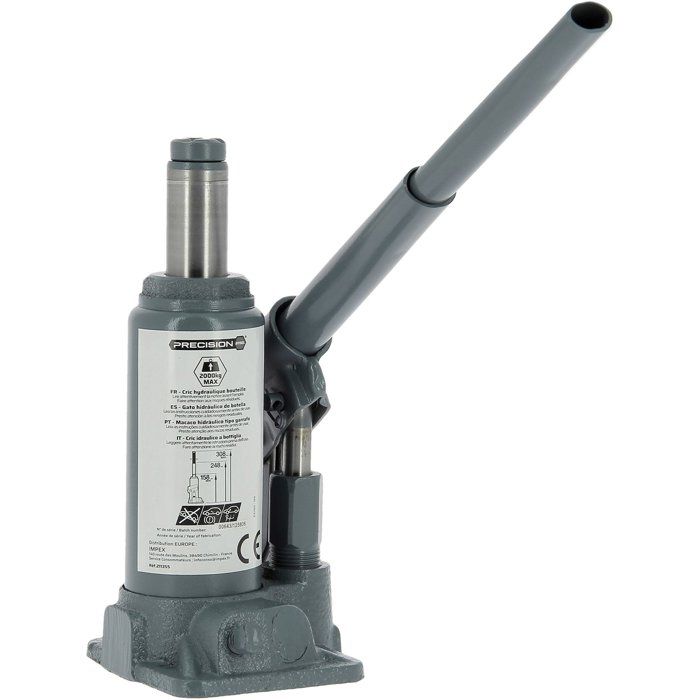 Cric hydraulique bouteille 2T - PRECISION STEEL