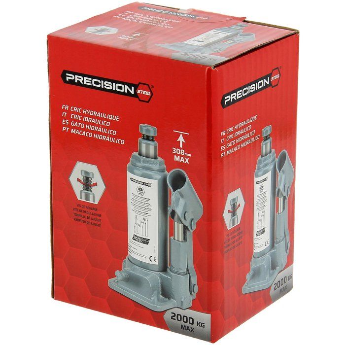 Cric hydraulique bouteille 2T - PRECISION STEEL