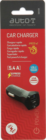Prise - AUTO T - 540128 - 12/24 V - USB - USB-C