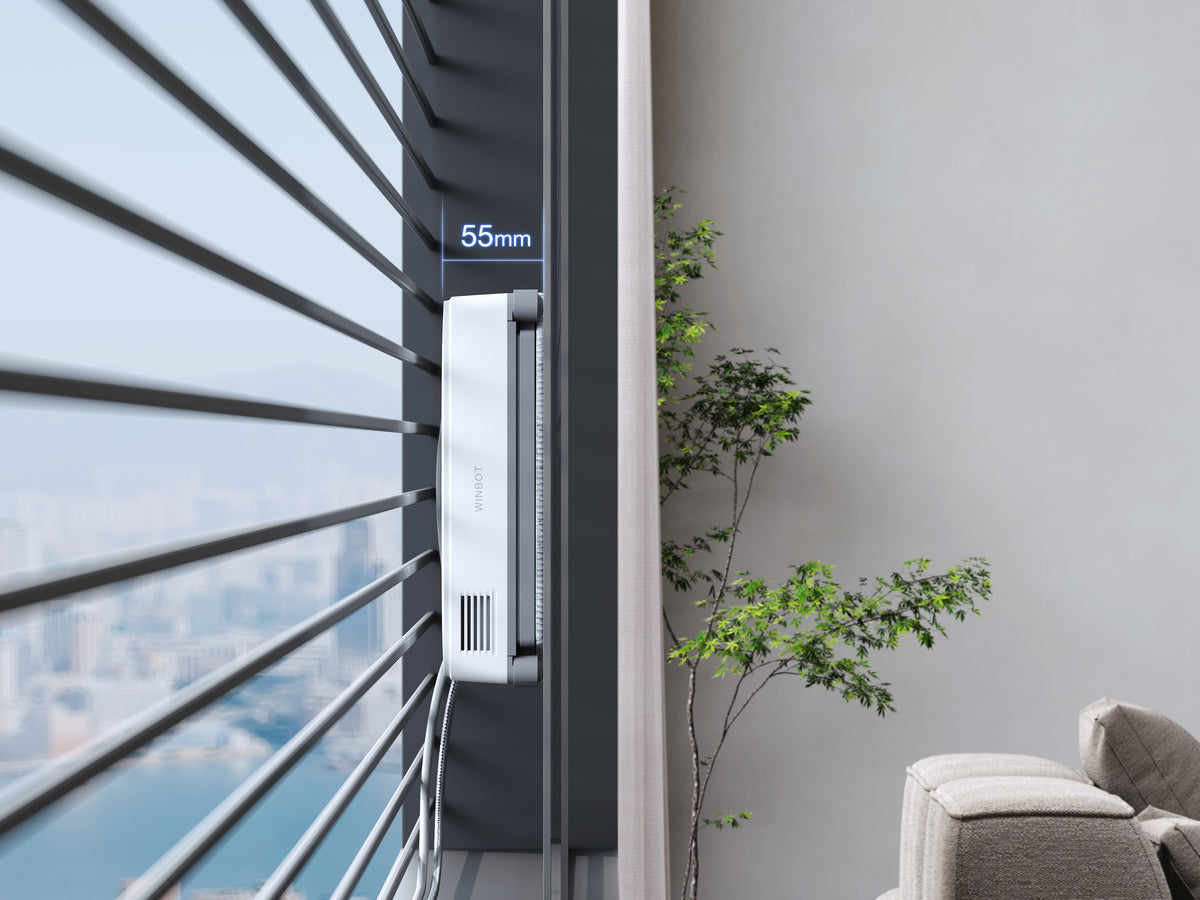 ECOVACS WINBOT Mini - Robot de Nettoyage de vitres - Design Compact - Double Buses avec pulvérisation ultrasonique