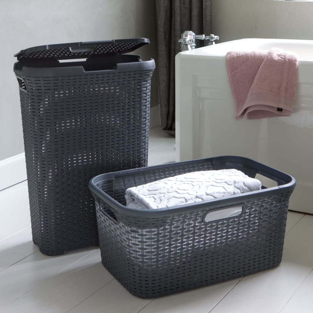 Curver Panier à linge Style 45 L Anthracite