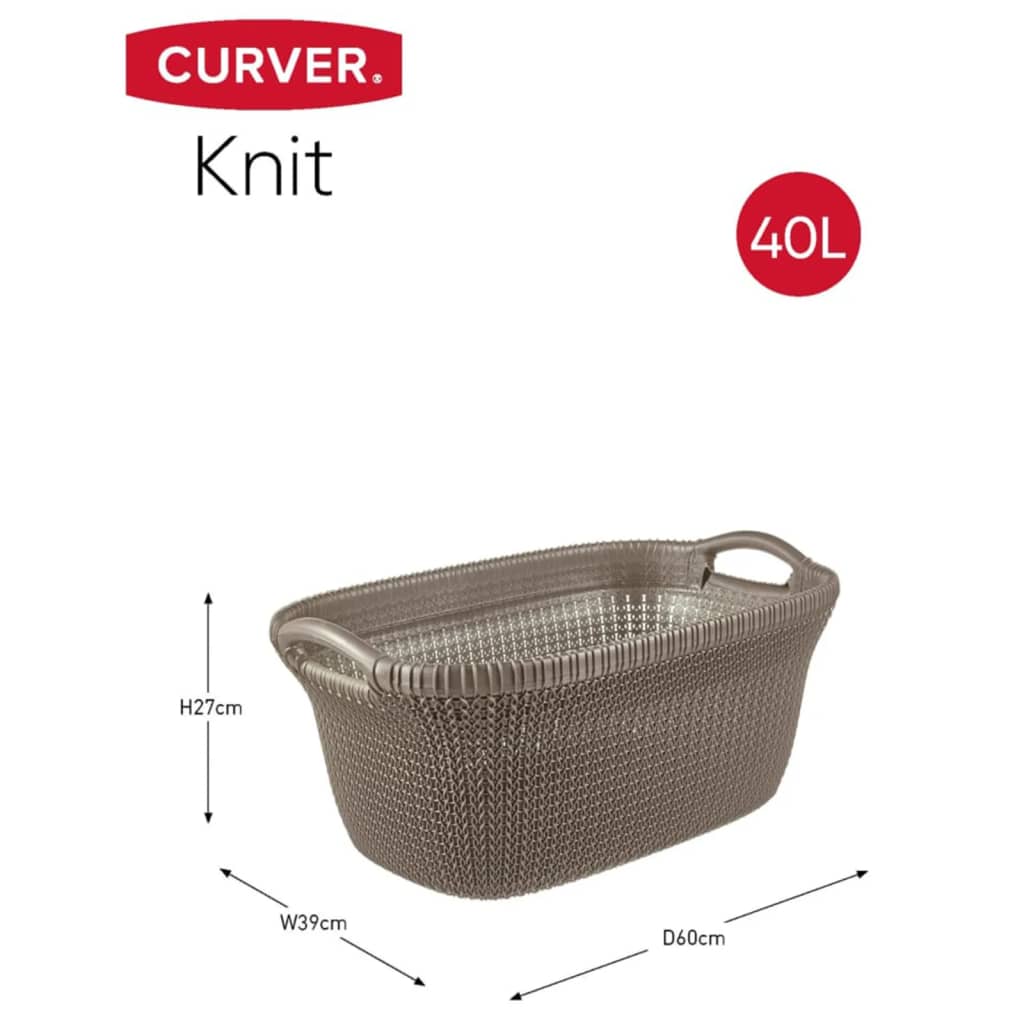 Curver Panier à linge Knit 40 L Marron métallique