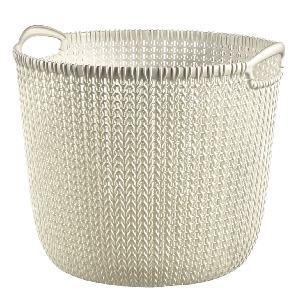 Curver Knit Round Storage Basket L 30 L Cream White