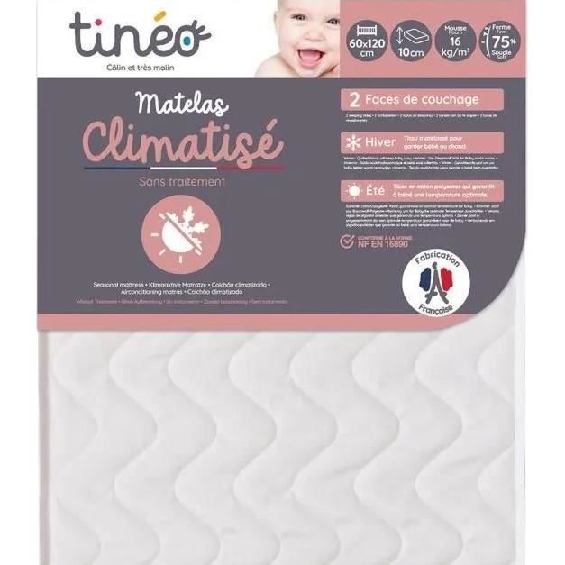 TINEO Matelas bébé Climatisé 60x120 cm