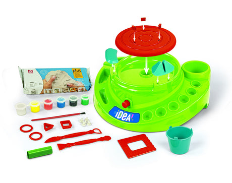 CLEMENTONI - L'atelier de Poterie - Tour de Potier Électrique - Des 7 Ans - Coffret Complet avec Argile, Peinture, Moules