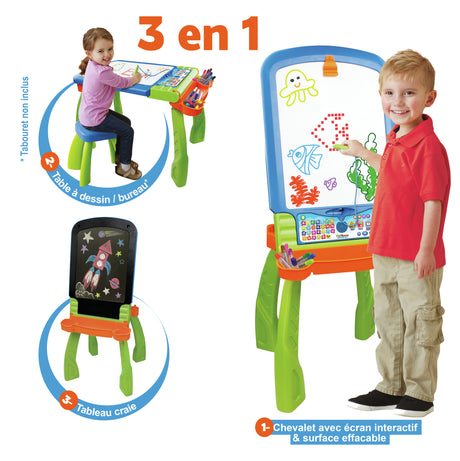 Chevalet Interactif 3 en 1 - VTECH - Magi - Multicolore - Pour Enfant de 3 Ans et Plus