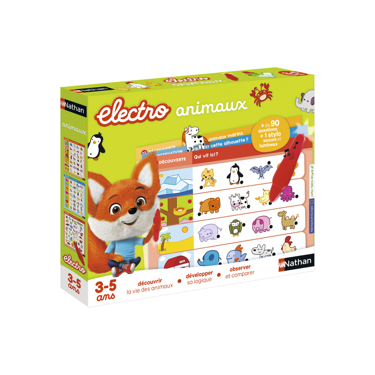 Jeu éducatif électronique - NATHAN - Electro Animaux - Découverte des animaux - Pour enfants de 3 ans et plus