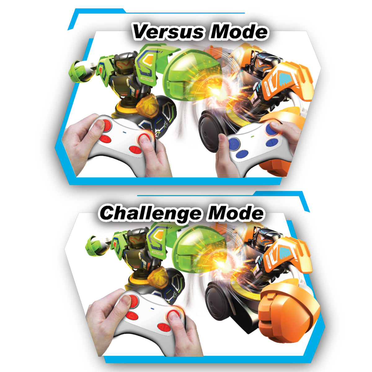 Robot radiocommandé 2.0 - YCOO - Robot Kombat Tornado - Combat 360° - LED & Sons - Pack 2 joueurs - Des 5 ans