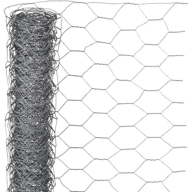 Grillage hexagonal galvanisé - NATURE - 0,5 x 10 m - Ep. 25 mm - Gris
