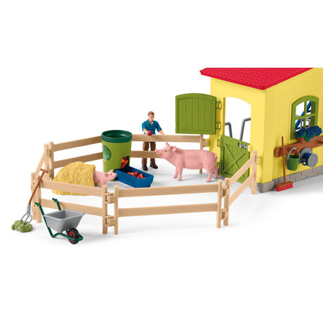 Coffret ferme éducative de 92 pieces avec animaux et accessoires, figurine miniature, Schleich 42605 Farm World