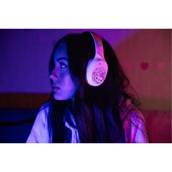Casque audio - Sans fil - Konix - Hello Kitty - Bluetooth 5.3 PC, smartphones et tablettes - Autonomie 30 h - Blanc et rose