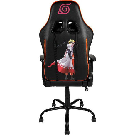 Chaise de bureau gaming premium - KONIX - Naruto Hokage Shippuden - Inclinaison 150° - Cuir - Coussin lombaires et cervicaux