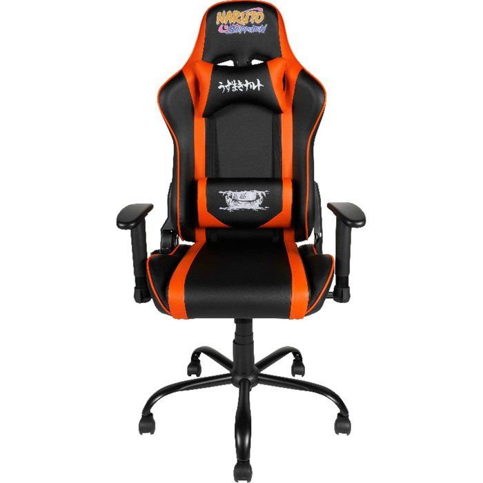 Chaise de bureau gaming premium - KONIX - Naruto Hokage Shippuden - Inclinaison 150° - Cuir - Coussin lombaires et cervicaux
