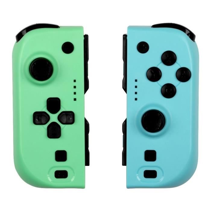 Manettes Joypads - Nintendo Switch et Switch OLED - KONIX - Autonomie 8 h - Fonction vibration - Vert et bleu