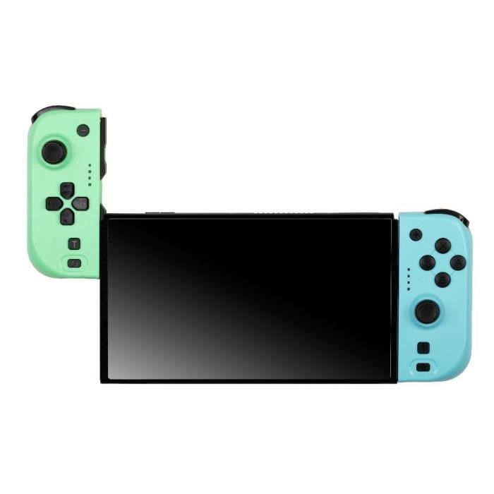Manettes Joypads - Nintendo Switch et Switch OLED - KONIX - Autonomie 8 h - Fonction vibration - Vert et bleu